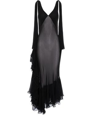 V:PM ATELIER Acosta Ruffled Maxi Dress - Black