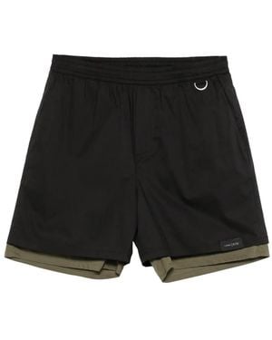 Low Brand Layered-Design Shorts - Black