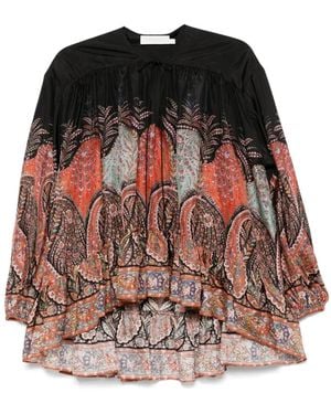 Zimmermann 'Rhiannon Ruffle Billow' Silk Blouse - Black