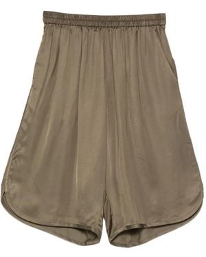 Frankie Shop Nelis Elasticated Curved-Hem Shorts - Natural