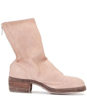 Guidi Suede Zip-Up Ankle Boots - Pink