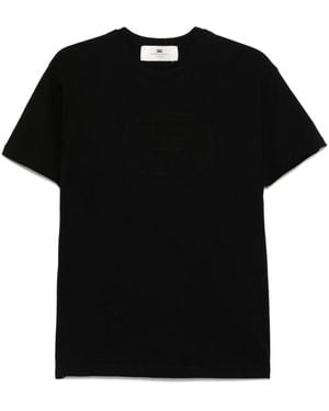 Elisabetta Franchi T-Shirt Con Logo Goffrato - Nero
