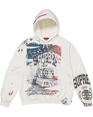 Supreme Overprint Hoodie - White