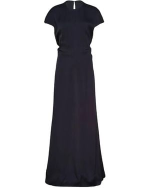 Jil Sander Cut-Out Back Gown - Blue