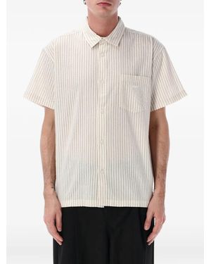 Obey Alan Striped Chest-Pocket Shirt - White