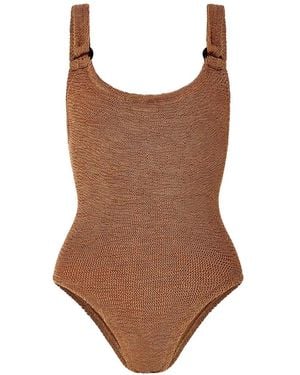 Hunza G Costume Da Bagno Domino Con Anello - Marrone