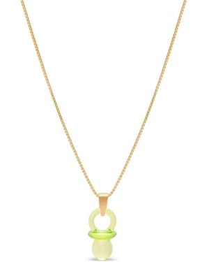 Crystal Haze Jewelry Pacifier Pendant Necklace - Metallic