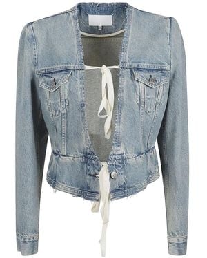 Maison Margiela Raw-Cut Denim Jacket - Blue