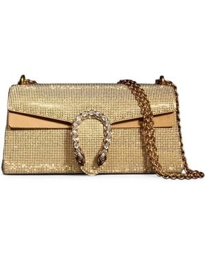 Gucci Dionysus Crystal-Embellished Shoulder Bag - Natural