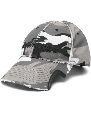 Balenciaga Camouflage-Print Embroidered-Logo Baseball Cap - Gray
