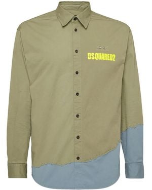 DSquared² ロゴ カラーブロック シャツ - グリーン