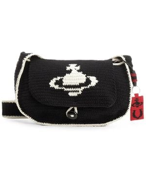 Vivienne Westwood Lucky Halfmoon Crochet Shoulder Bag - Black