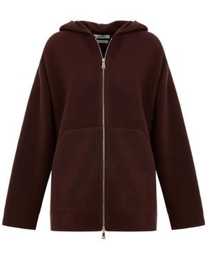 Max Mara Hooded Zip-Up Jumper - Purple