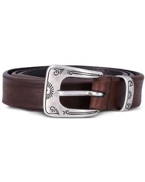 Mancini 1979 Ceinture William En Cuir Gravé - White