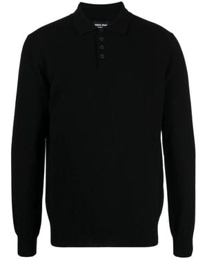 Giorgio Armani Polo-Collar Cashmere Jumper - Nero