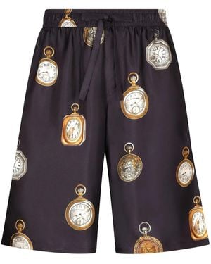 Dolce & Gabbana プリント シルクショーツ - ブルー
