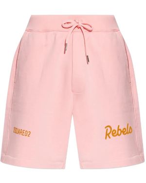 DSquared² Drawstring Logo-detail Shorts - Pink