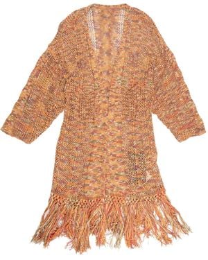 YANGKEHAN Strickmantel mit Fransen - Orange