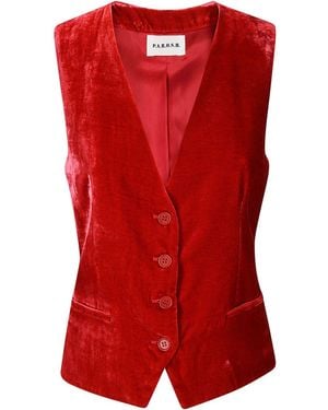 P.A.R.O.S.H. Velvet Gilet - Red