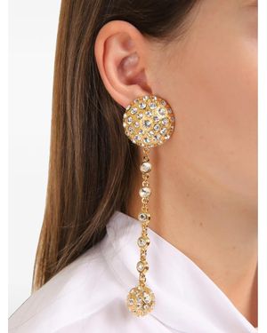 Alessandra Rich Crystal-Embellished Drop Earrings - Natural