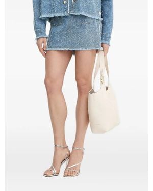 Guess Frayed-Edge Tweed Mini Skirt - Blue