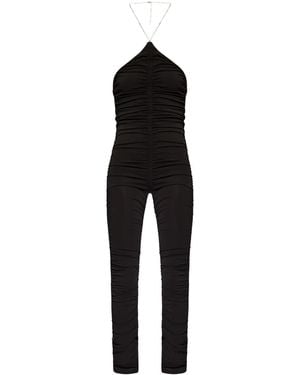 The Attico Chain-Link Halterneck Jumpsuit - Black