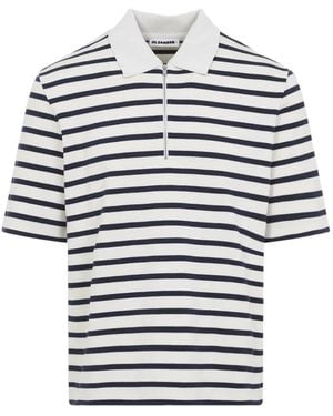 Jil Sander Half-Zip Polo Shirt - Blue
