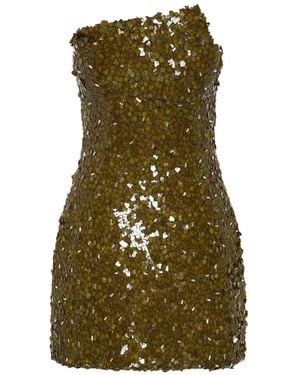 Rachel Gilbert Karter Strapless Mini-Jurk Verfraaid Met Pailletten - Groen