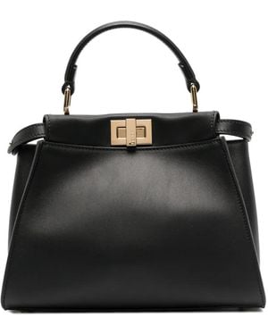 Fendi Peekaboo Mini Tote Bag - Black