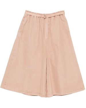Marni Belted Wide-Leg Shorts - Natural