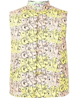Comme des Garçons Logo-Print Padded Gilet - Metallic