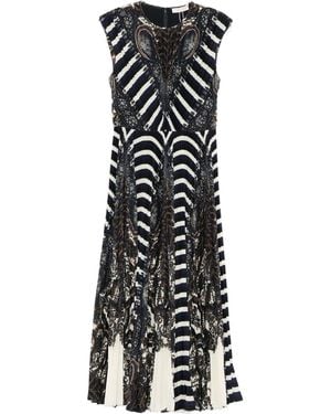 Ulla Johnson Violeta Multi-Pattern Pleated Dress - White