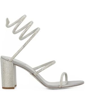 Rene Caovilla Cleo Crystal-Embellished Sandals - White