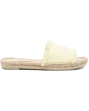 MC2 Saint Barth Luz Fringe Logo-Embroidered Sandals - White