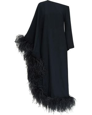 Taller Marmo Ubud Extravaganza Feather-Trim Maxi Dress - Black