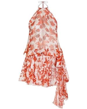 Dolce & Gabbana Majolica-Print Chiffon Short Dress - White