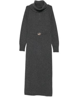 Twinset Roll-Neck Maxi Dress - Black