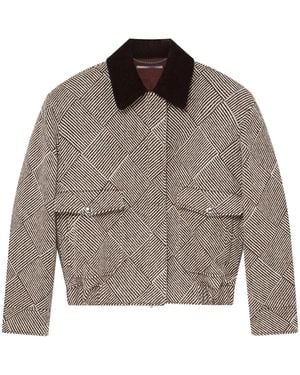 Stella McCartney Jacket With Ribbed Collar - Brown