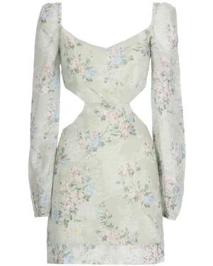 MC2 Saint Barth Jara Floral-Print Cut-Out Mini Dress - White