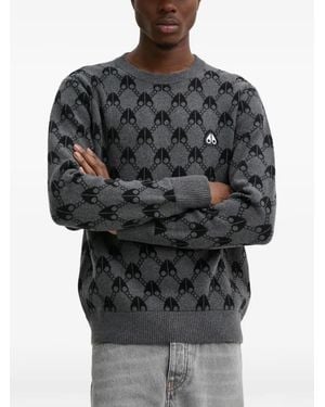 Moose Knuckles Pull À Motif De Logo - Noir