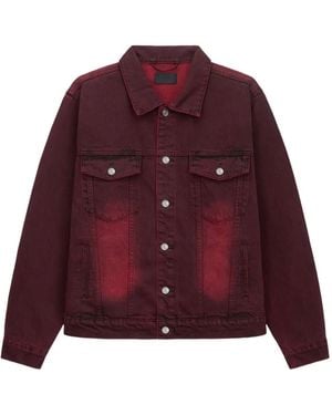 RTA Grain-Washed Denim Jacket - Red