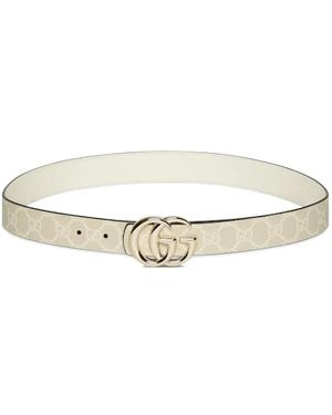 Gucci Ggマーモント リバーシブル ベルト - ホワイト