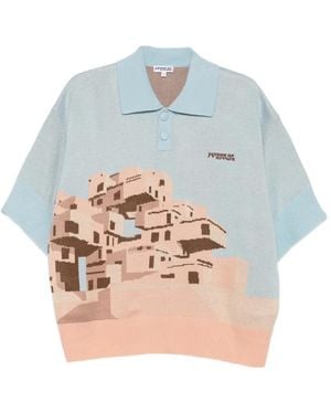 House of Errors Logo-Embroidered Polo Shirt - Blue