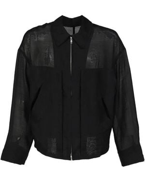 XLIM Zip-Up Cropped Shirt - Black