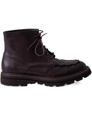Calce Lace-Up Leather Boots - Black
