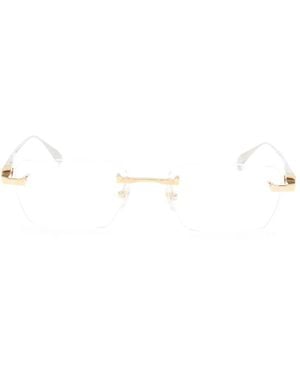 Cartier Rahmenlose Brille Mit Eckigen Gläsern - Weiß