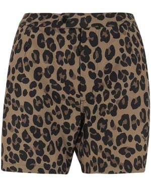 Aspesi Leopard-Print Shorts - Grey