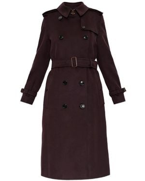 Burberry Kensington Double-Breasted Coat - Purple