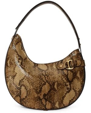 Ralph Lauren Grand Sac Porté Épaule Tasha À Effet Peau De Python - Metallic
