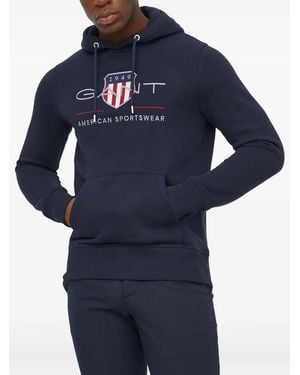 GANT Hoodie mit Logo-Stickerei - Blau